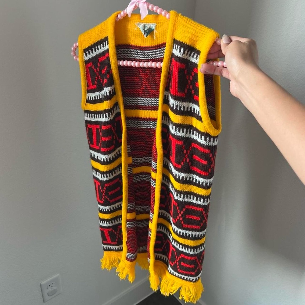 vintage knit tribal vest